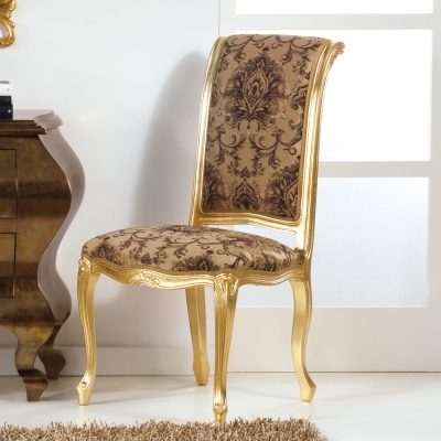 Sedia in legno dallo stile classico con gambe foglia oro Bellini